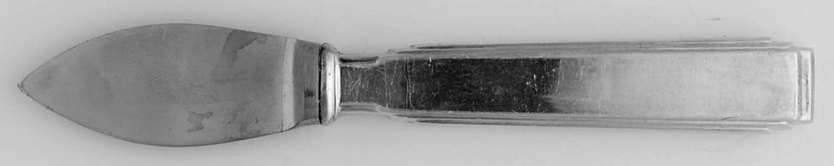 Art Deco (Silverplate) Cheese Server with Stainless Blade by Ricci (Argentieri)-1