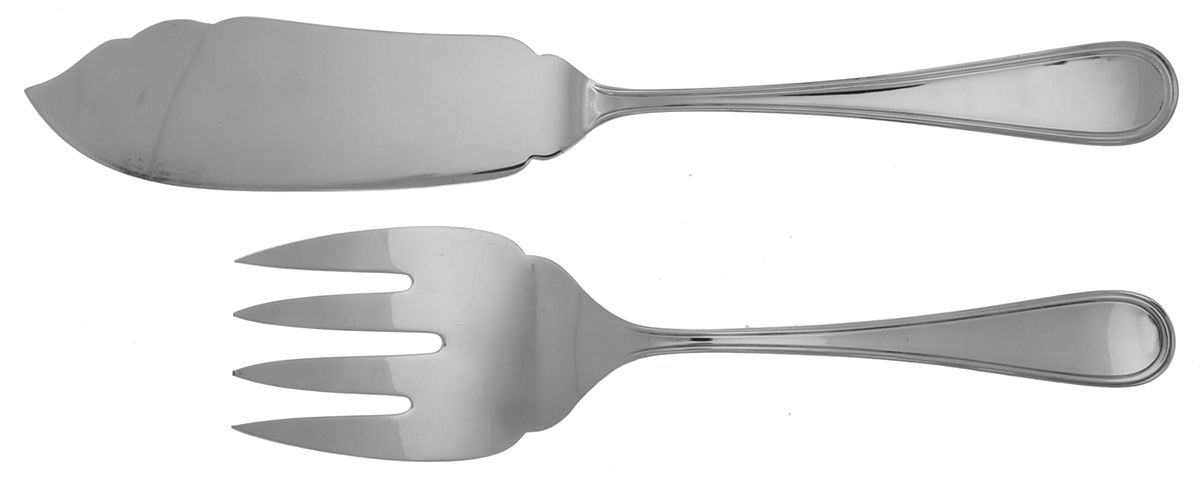 Ascot (Silverplate) 2 Piece Large Solid Fish Serving Set by Ricci (Argentieri)-1