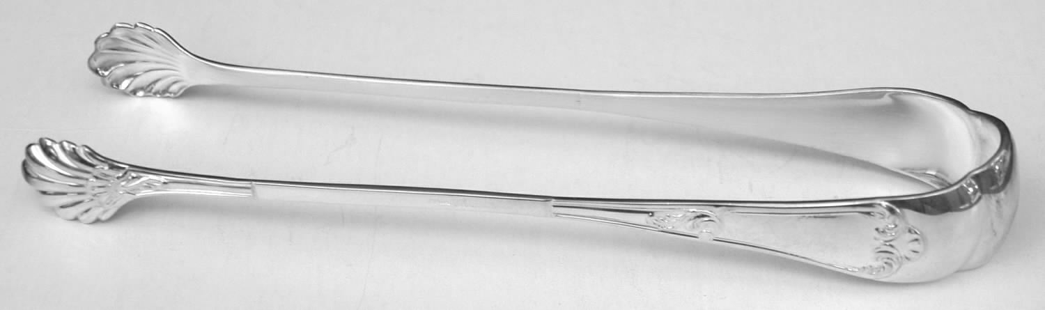 Bernini (Silverplate) Large Ice Serving Tongs by Ricci (Argentieri)-1