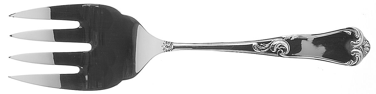 Bernini (Silverplate) Large Solid Fish Serving Fork by Ricci (Argentieri)-1