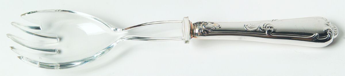 Bernini (Silverplate) Salad Serving Fork with Plastic Prongs by Ricci (Argentieri)-1