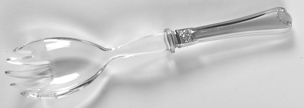 Cellini (Silverplate) Salad Serving Fork with Plastic Prongs by Ricci (Argentieri)-1