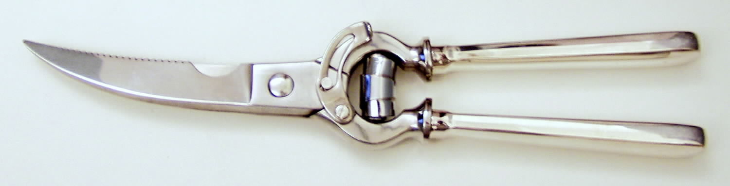 Modigliani (Silverplate) Poultry Shears with Stainless Blades by Ricci (Argentieri)-1