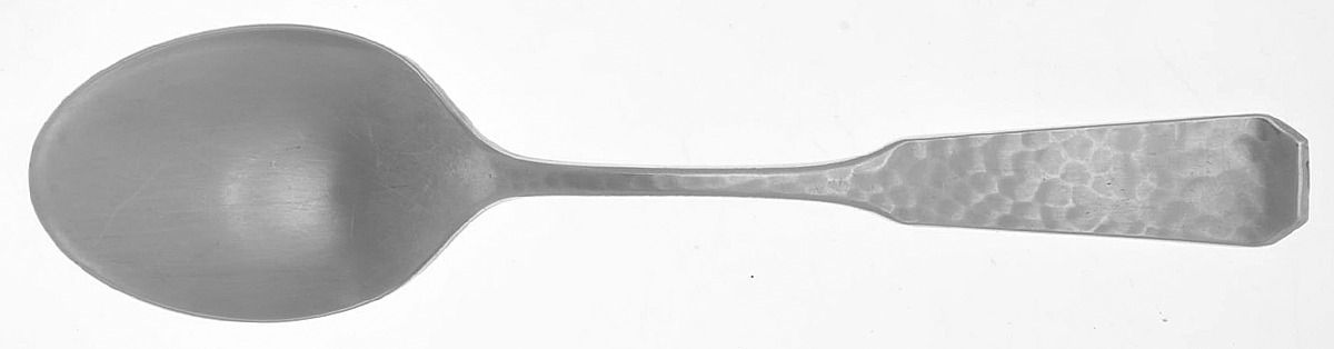 1776-Hammered (Silverplate, 1976) Place/Oval Soup Spoon by Reed & Barton-1
