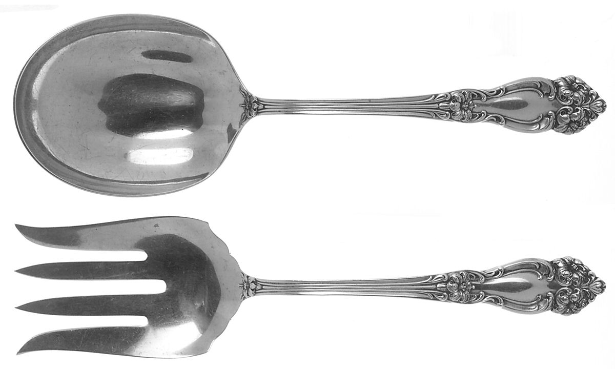 Amaryllis (Sterling, 1901) (2 Pc) Solid Salad Set by Reed & Barton-1