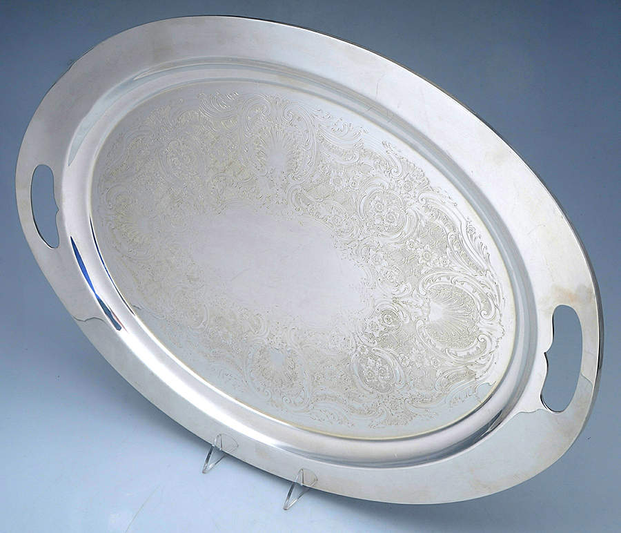 The Americana (Silverplate, Hollowware) Large Silverplate Waiter Tray by Reed & Barton-1