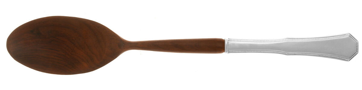 American Federal (Sterling, 1982) Salad Serving Spoon with Wooden Bowl HC by Reed & Barton-1