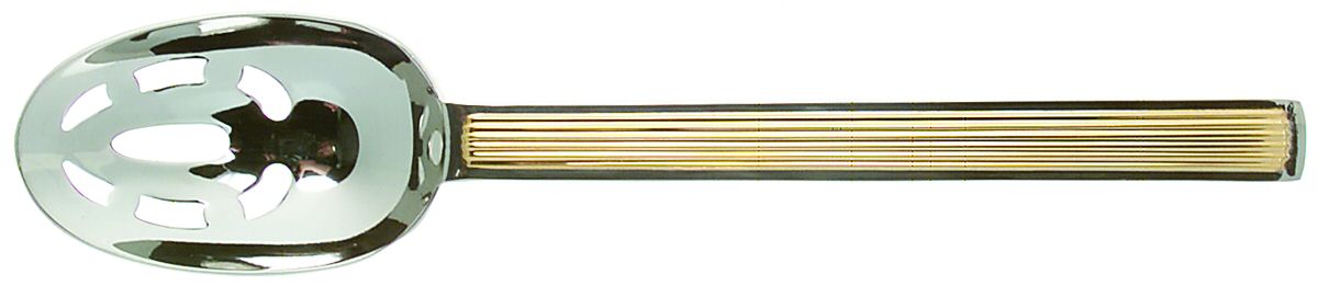 Apollo Gold (Stainless-Gold Accent) Pierced Tablespoon (Serving Spoon) by Reed & Barton-1