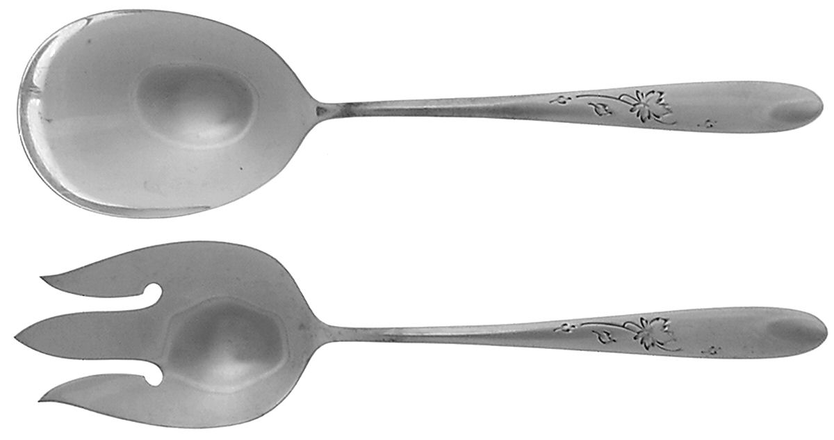 Autumn Leaves (Sterling, 1957) (2 Pc) Solid Salad Set by Reed & Barton-1