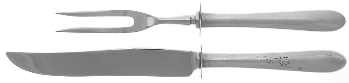 Autumn Leaves (Sterling, 1957) 2 Piece Small Carving Set W/ Sterling Guard by Reed & Barton-1