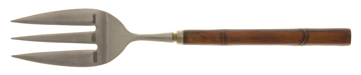 Bamboo (Stainless) Large Solid Cold Meat Serving Fork by Reed & Barton-1
