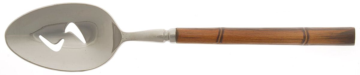 Bamboo (Stainless) Pierced Tablespoon (Serving Spoon) by Reed & Barton-1