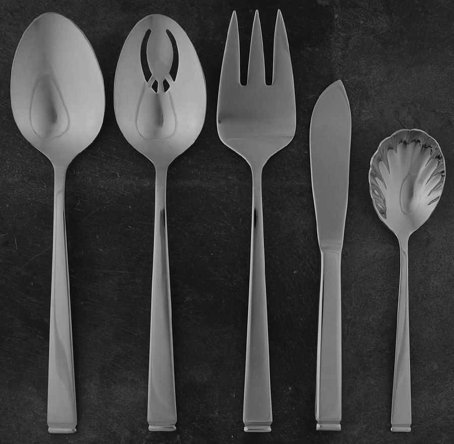 Barclay (Stainless, 1982) 5 Piece Hostess Set by Reed & Barton-1