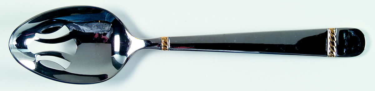 Brighton Gold (Stainless) Pierced Tablespoon (Serving Spoon) by Reed & Barton-1
