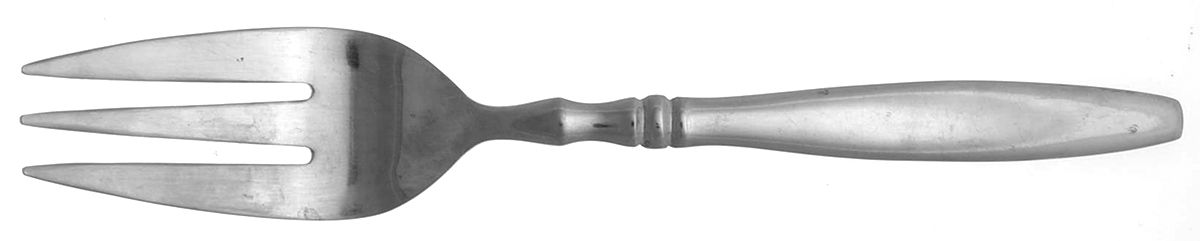 Brompton (Stainless) Medium Solid Cold Meat Serving Fork by Reed & Barton-1