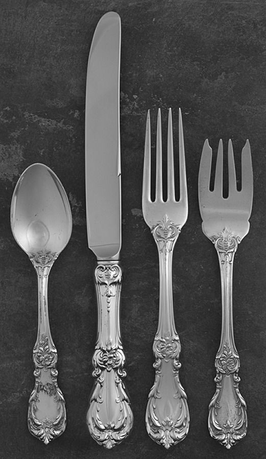 Burgundy (Sterling, 1949, No Monograms) 4 Piece Place Size Setting by Reed & Barton-1