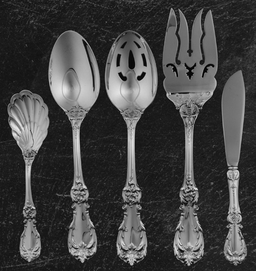 Burgundy (Sterling, 1949, No Monograms) 5 Piece Hostess Set by Reed & Barton-1
