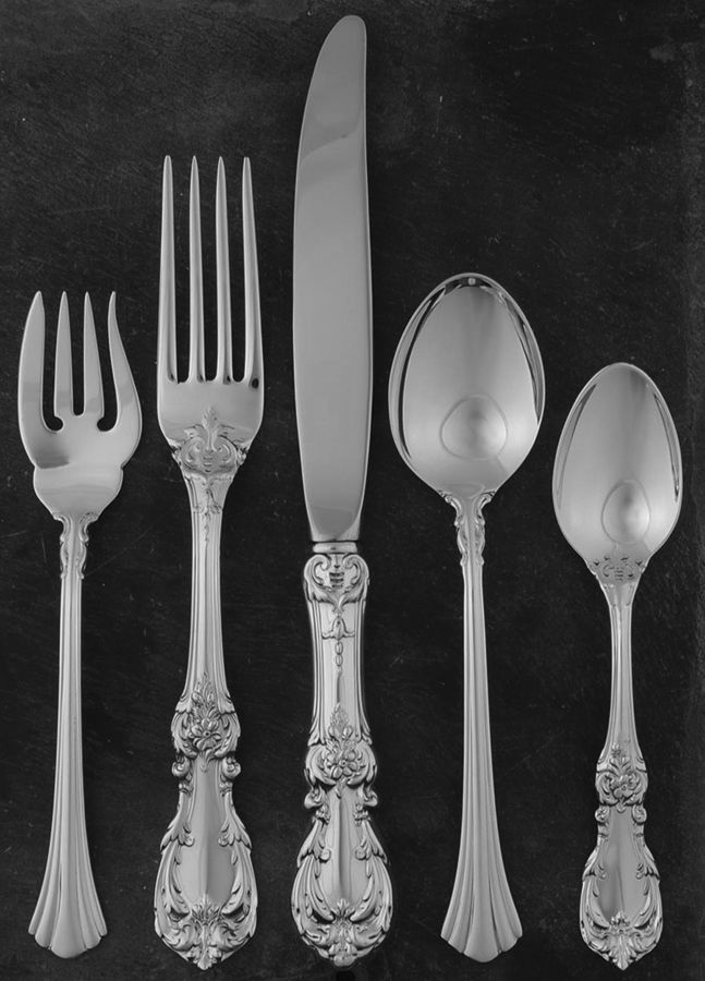Burgundy (Sterling, 1949, No Monograms) 4 Piece Dinner Size Setting by Reed & Barton-1