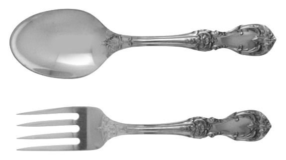 Burgundy (Sterling, 1949, No Monograms) 2 Pc Baby Set (BF, BS) by Reed & Barton-1