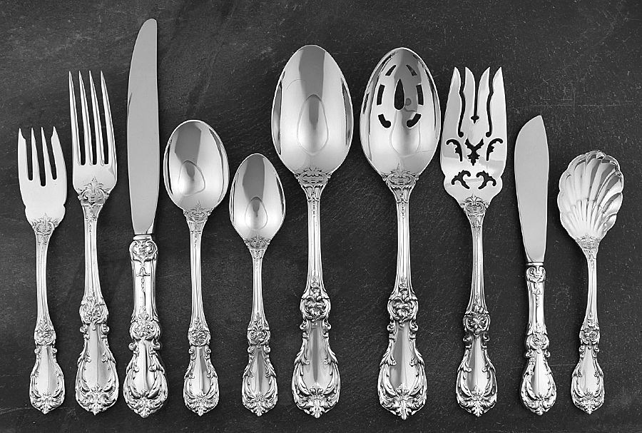 Burgundy (Sterling, 1949, No Monograms) 45 Piece Dinner Size Starter Set by Reed & Barton-1