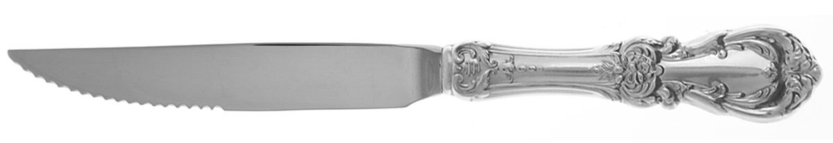 Burgundy (Sterling, 1949, No Monograms) Steak Knife Individual Hollow, Serrate HC by Reed & Barton-1