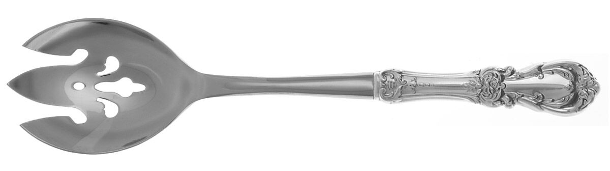 Burgundy (Sterling, 1949, No Monograms) Salad Serving Fork with Stainless Prongs HC by Reed & Barton-1