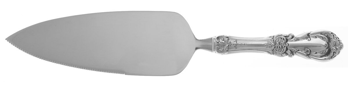 Burgundy (Sterling, 1949, No Monograms) Pie Server with Serrated Stainless Blade HC by Reed & Barton-1