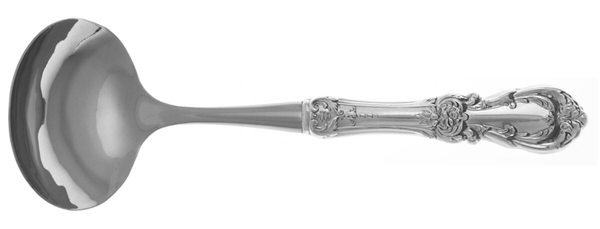 Burgundy (Sterling, 1949, No Monograms) Gravy Ladle with No Spout Stainless Bowl HC by Reed & Barton-1