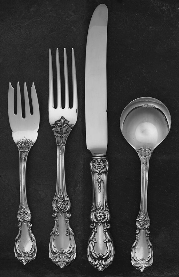 Burgundy (Sterling, 1949, No Monograms) 32  Piece Estate Set by Reed & Barton-1