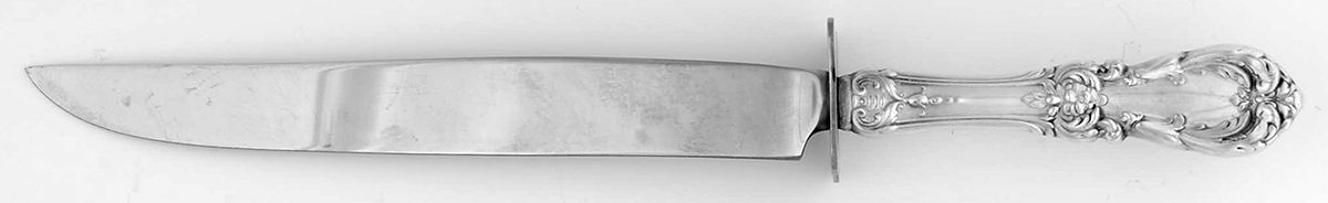 Burgundy (Sterling, 1949, No Monograms) Small Steak Carving Knife with Stainless Blade by Reed & Barton-1