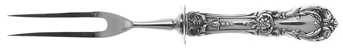 Burgundy (Sterling, 1949, No Monograms) Small Steak Carving Fork with Stainless Prongs by Reed & Barton-1