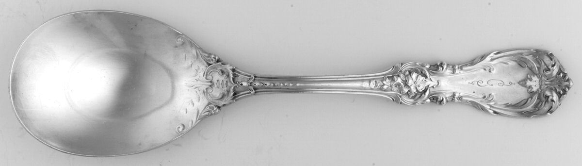 Burgundy (Sterling, 1949, No Monograms) Solid Smooth Casserole Spoon by Reed & Barton-1