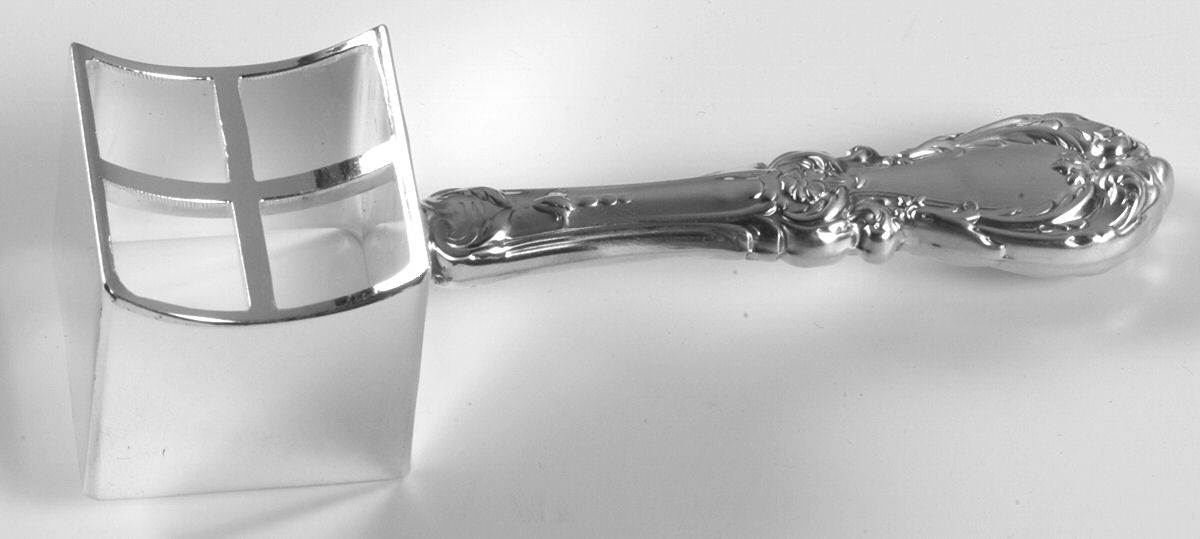 Burgundy (Sterling, 1949, No Monograms) Corn Butterer with Silverplate Bowl by Reed & Barton-1