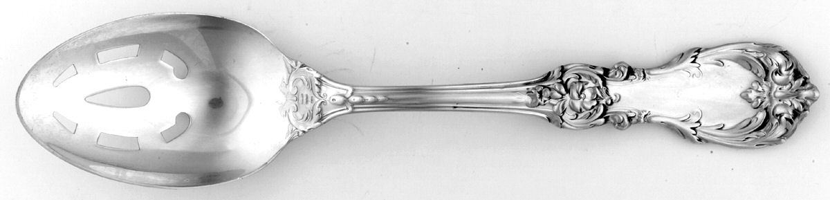 Burgundy (Sterling, 1949, No Monograms) Pierced Tablespoon (Serving Spoon) by Reed & Barton-1