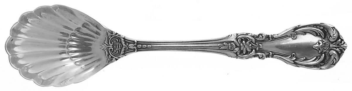Burgundy (Sterling, 1949, No Monograms) Small Sugar Shell Spoon by Reed & Barton-1