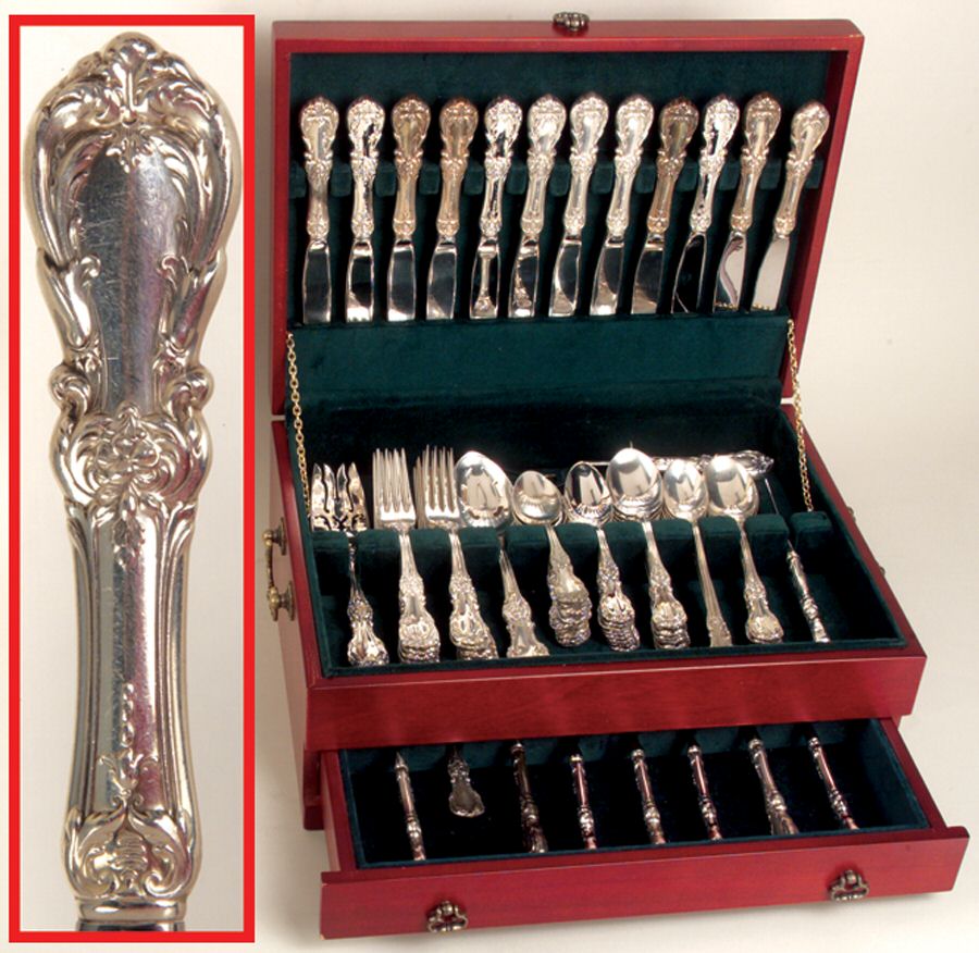 Burgundy (Sterling, 1949, No Monograms) 106 Piece Set by Reed & Barton-1