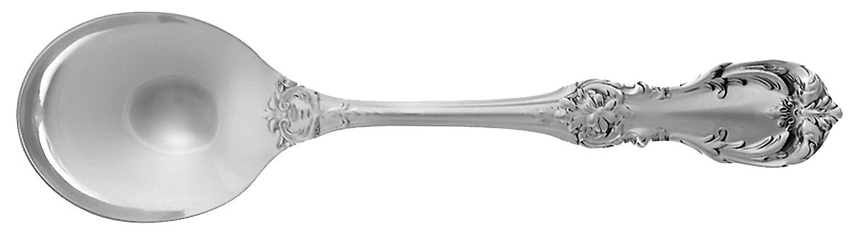 Burgundy (Sterling, 1949, No Monograms) Round Bowl Soup Spoon (Gumbo) by Reed & Barton-1