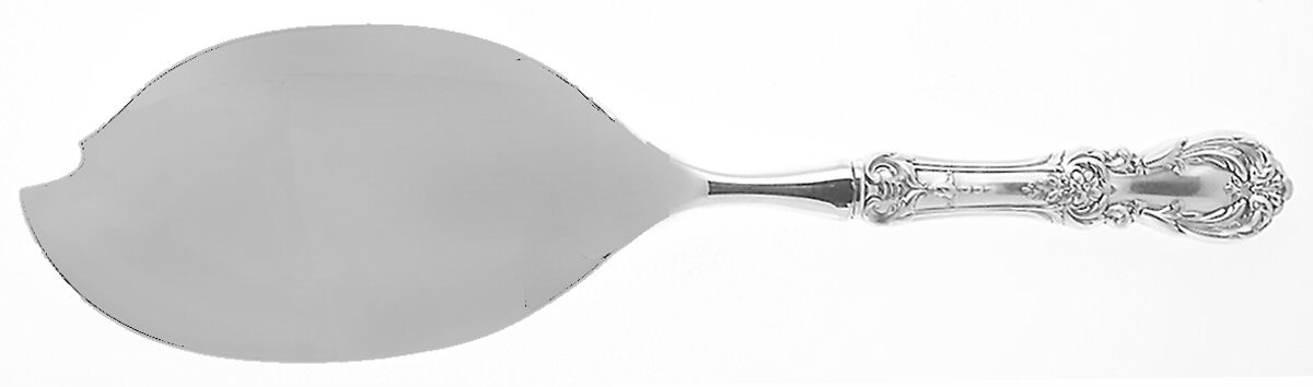 Burgundy (Sterling, 1949, No Monograms) Hollow Handle Fish Serving Knife, Silverplt Blade by Reed & Barton-1
