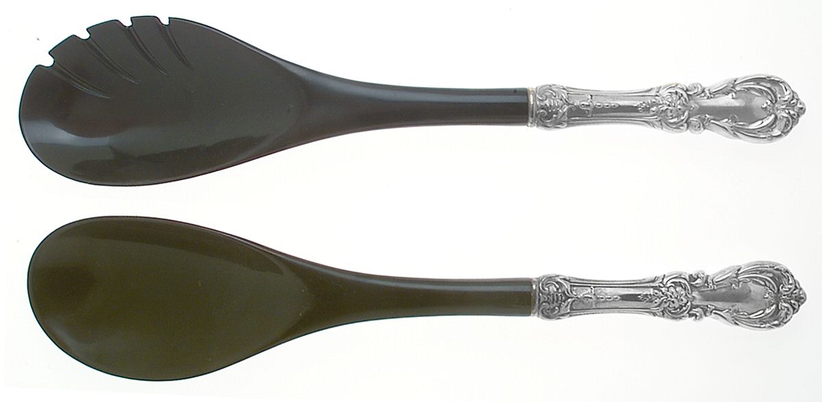 Burgundy (Sterling, 1949, No Monograms) Plastic Bowl 2-Piece Salad Set by Reed & Barton-1