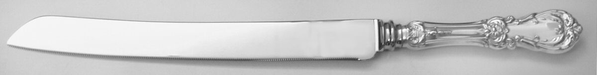 Burgundy (Sterling, 1949, No Monograms) Wedding Cake Knife with Stainless Blade by Reed & Barton-1