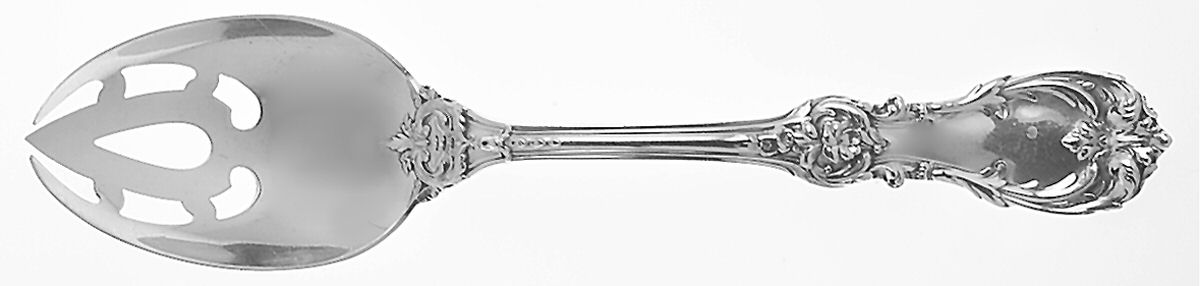 Burgundy (Sterling, 1949, No Monograms) Pierced Tablespoon (Serving Spoon) by Reed & Barton-1