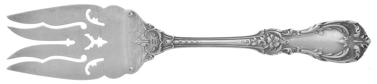 Burgundy (Sterling, 1949, No Monograms) Large Solid Cold Meat Serving Fork by Reed & Barton-1