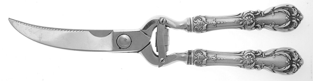 Burgundy (Sterling, 1949, No Monograms) Poultry Shears with Stainless Blades by Reed & Barton-1