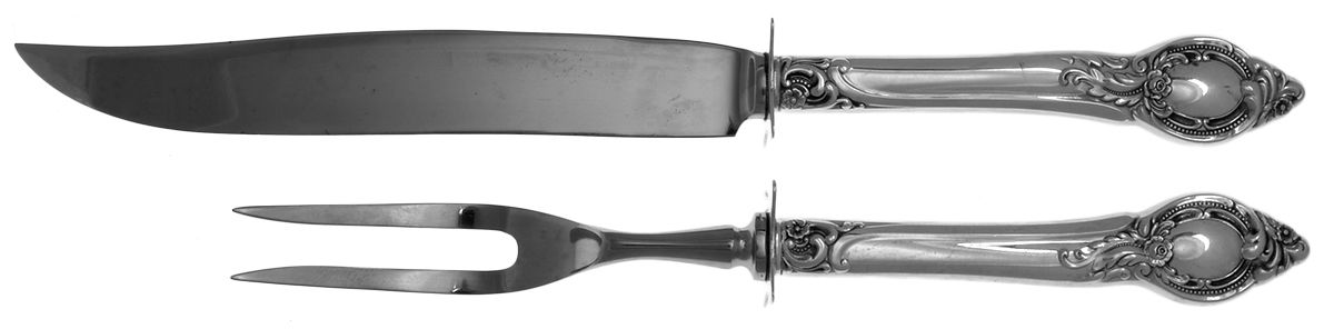 Cameo (Sterling, 1959) 2 Piece Small Carving Set W/ Sterling Guard by Reed & Barton-1