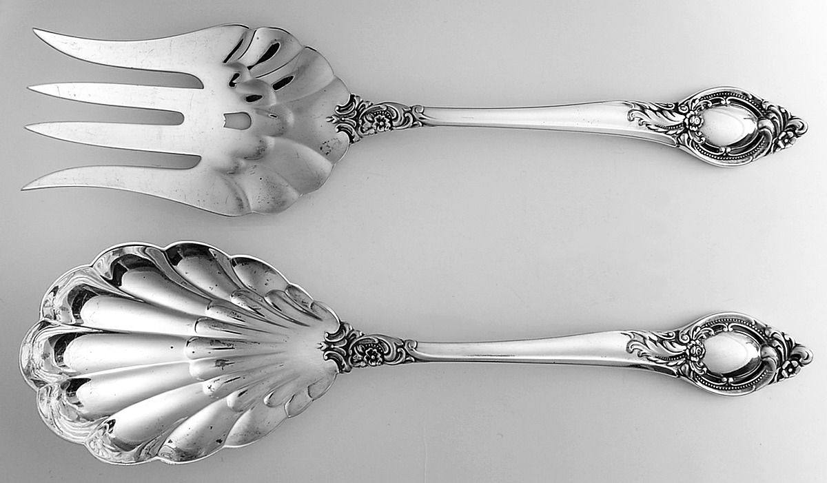 Cameo (Sterling, 1959) (2 Pc) Solid Salad Set by Reed & Barton-1