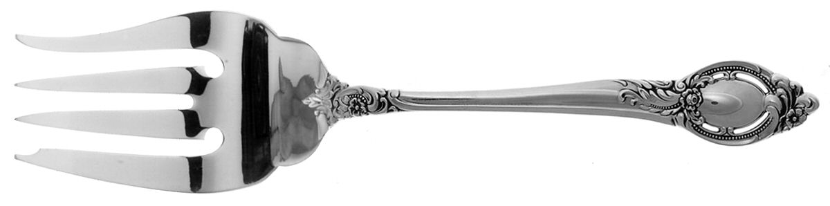 Cameo (Sterling, 1959) Medium Solid Cold Meat Serving Fork by Reed & Barton-1