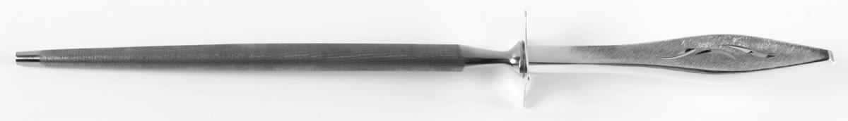 Cellini-Engraved (Sterling, 1967) Large Roast Steel Rod Knife Sharpener by Reed & Barton-1