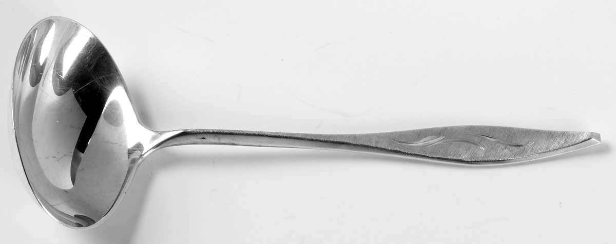 Cellini-Engraved (Sterling, 1967) Solid Gravy Ladle by Reed & Barton-1
