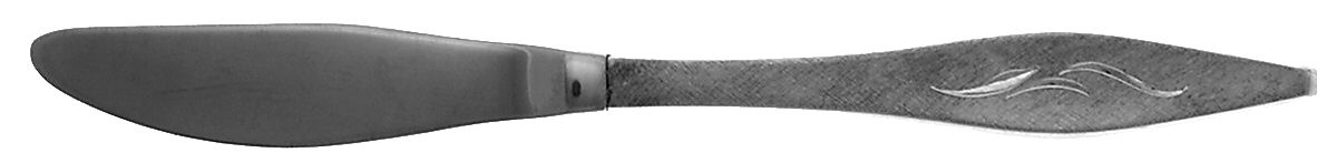 Cellini-Engraved (Sterling, 1967) Modern Hollow Butter Spreader (Stainless) by Reed & Barton-1