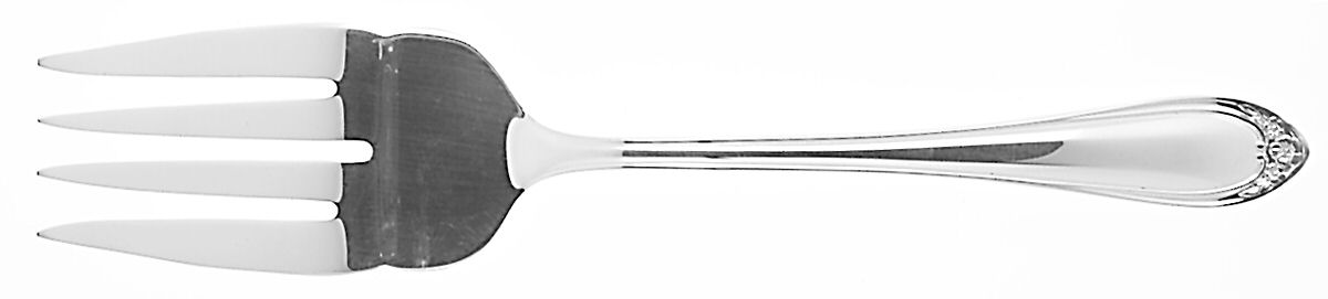 Chapel (Silverplate, 1985) Medium Solid Cold Meat Serving Fork by Reed & Barton-1